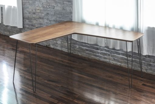 Custom Made Modern Walnut And Steel Office Desk