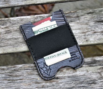 Custom Made Handmade Leather Minimalist Wallet Minus Gray The Mandalorian Beskar Steel Bar