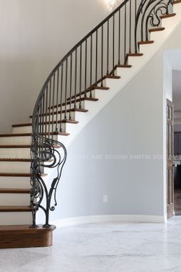 Custom Made Staircase Railings. Art Nouveau Custom Metal Railing.