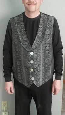 Custom Made Skull Brocade Tuxedo Jacket And Vest