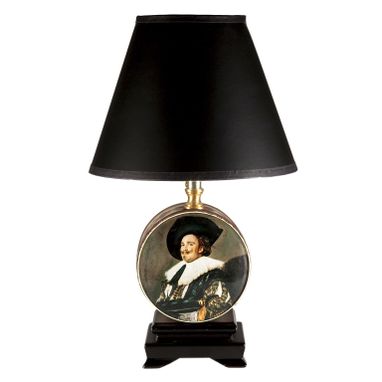 Custom Made Vintage Small Dutch Portrait Tin Lamp