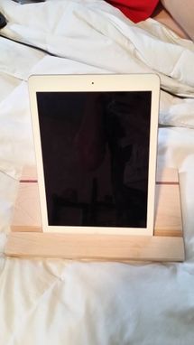 Custom Made Custom Wood Ipad Tablet Stand With Exotic Wood Inlay
