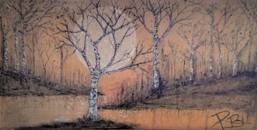 Custom Made Original - 4 Foot - Mixed Media - Birch Tree Painting One Of A Kind - Art - Only One Available