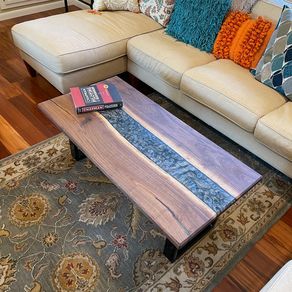 Natural Live Edge Slab Reclaimed Wood Coffee Table - Woodwaves