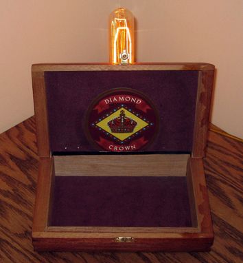 Custom Made Cigar Box Desk Lamp: Diamond Crown