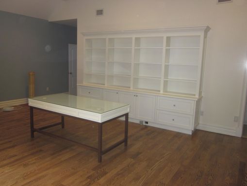 Custom Made Home Office Cabinetry With Matching Desk