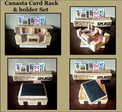 Custom Made Canasta, Playing Card Holder,Retirement Gift Ideas, Wood Anniversary Gifts, Signs, Custom, Wine Art
