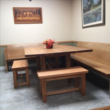 Custom Made Oak Benches To Accompany Massive Oak Dining Table