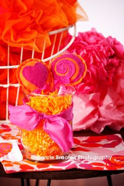 Custom Made Orange And Pink Felt Lollipops "Orange Sherbet''