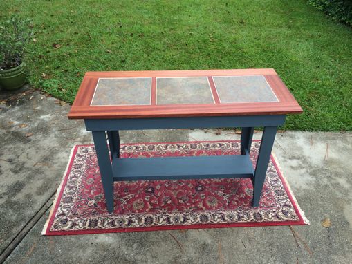 Custom Made Console Table With Inlaid Ceramic Tile.  Perfect For Kitchen Prep