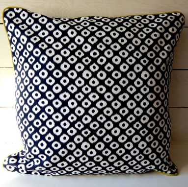 Custom Made Indgo Ikat Pillow