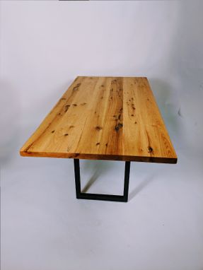 Custom Made Reclaimed Wood Dining Table - Metal Base