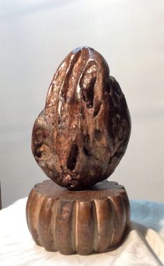Custom Made Burl Wood Egg Sculpture