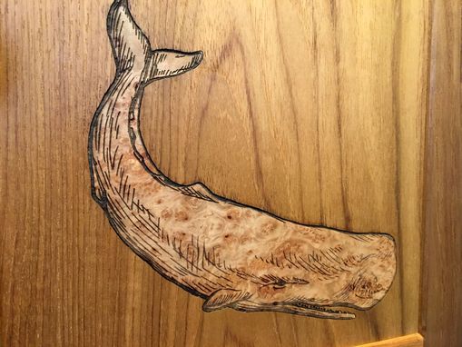 Custom Made Teak Medicine Cabinet With Sperm Whale Inlay