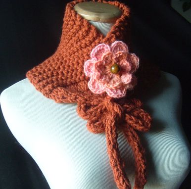Custom Made Knit Cowl Neckwarmer In Pumpkin / On Sale Now