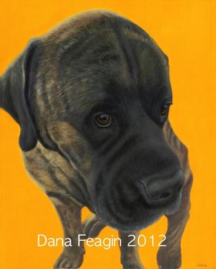 Custom Made Mastiff - Bull Mastiff Fine Art Print - Dog Art 12x 9.5 Giclee -10% Benefits Animal Rescue