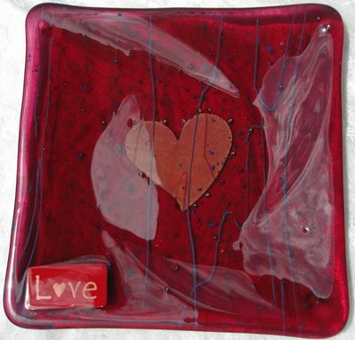 Custom Made Fused Glass Intention Plates