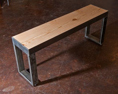Custom Made Recycled Wood And Metal Custom Benches