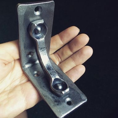 Custom Made 3" X 3" Metal Forged Mini Bracket. Iron Handcrafted Small Shelf Bracket