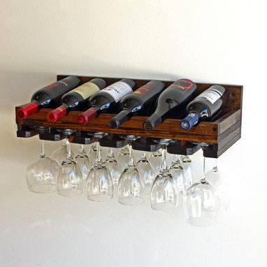 Buy a Hand Crafted Rustic Wine Rack Shelf & Horizontal Wine Bottle ...