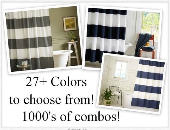 Inch Chunky Striped Shower Curtains, Custom Made Shower Curtains