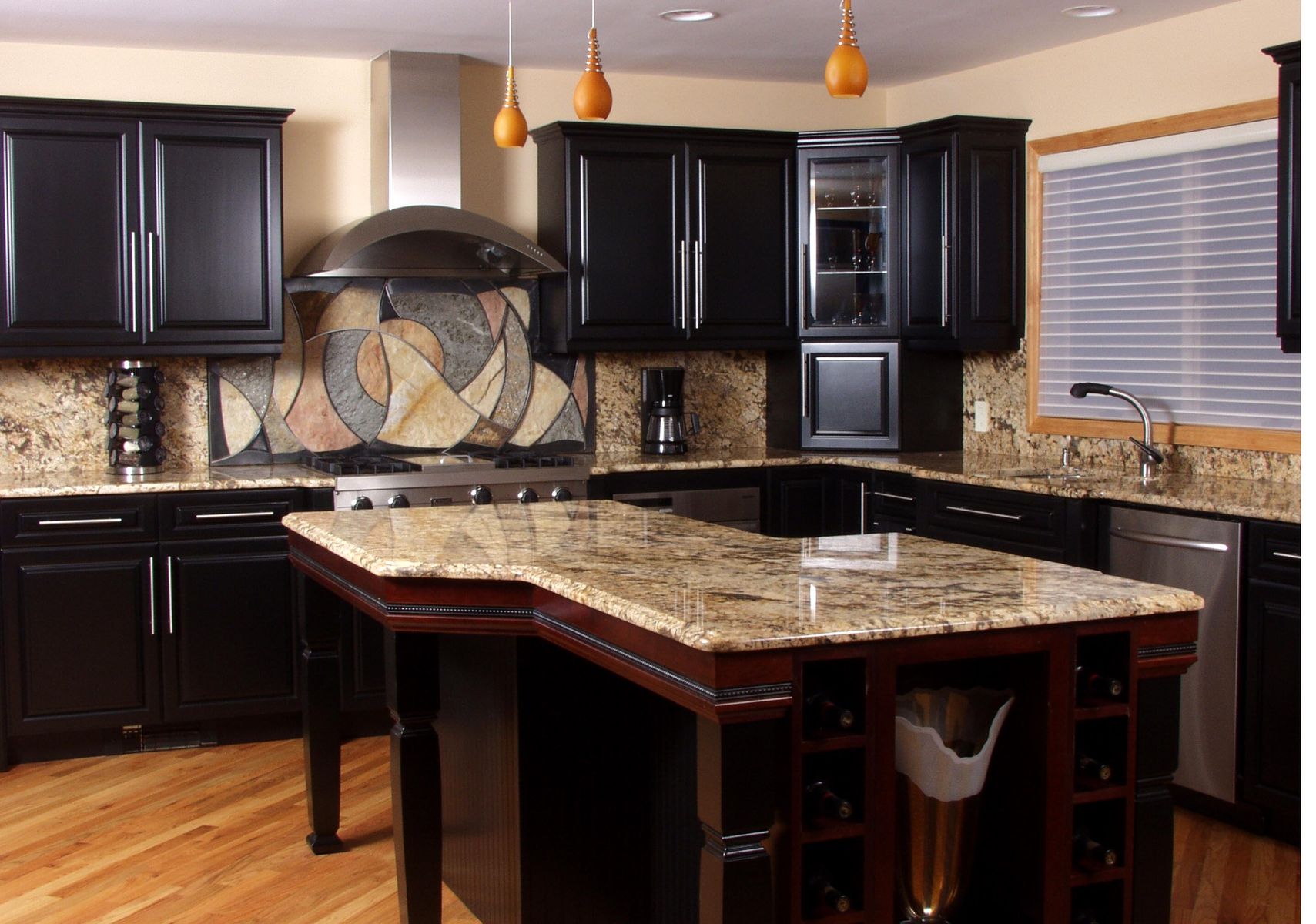 Custom circles and waves backsplash by eric david laxman ...