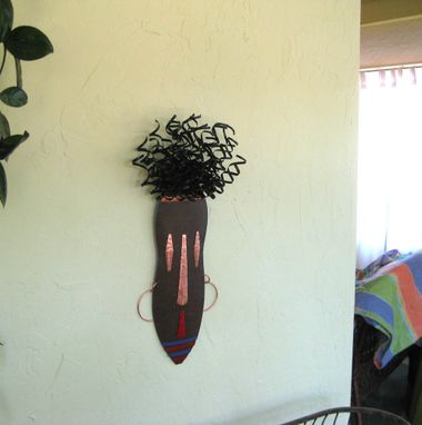 Custom Made African Mask Reclaimed Metal Wall Decor