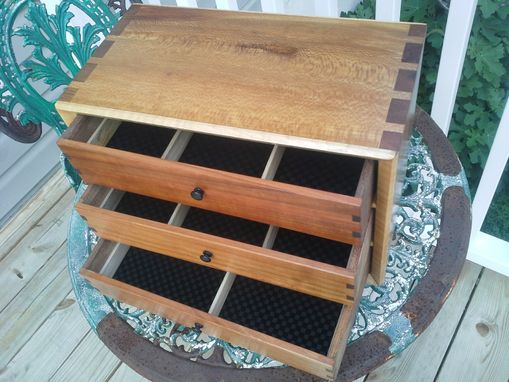 Custom Made Jewelry Chest; Sycamore And Other Woods