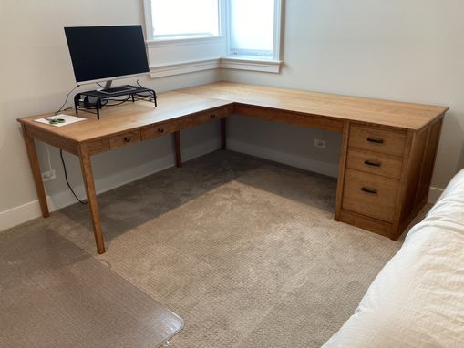 Custom Made L-Shaped Cherry Desk