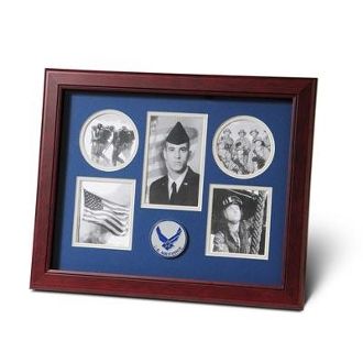 Custom Made 5 Picture Collage Aim High Air Force Medallion Frame