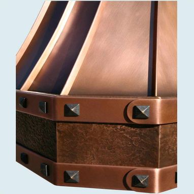 Custom Made Copper Range Hood With Angled Top