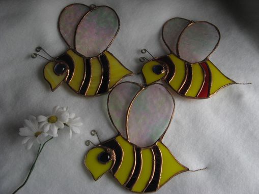 Custom Made Stained Glass Garden Bee