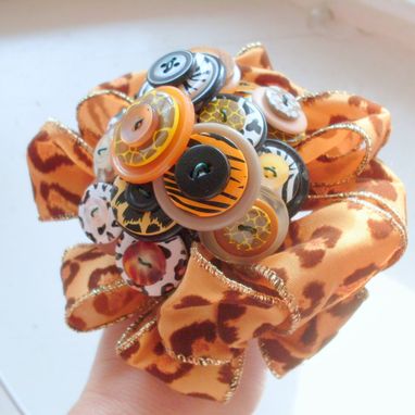 Custom Made Jungle Chic Wedding Toss Button Bouquet