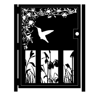 Custom Made Artistic Steel Gate - Security Gate - Hummingbird Garden Gate - Wall Panel - Handmade