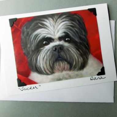 Custom Made Shih Tzu Art Card - Dog Art Postcard Greeting Card Combination - Black/White Shih Tzu