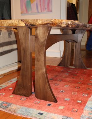 Custom Made Ambrosia Maple Slab Dining Table, Live Edge