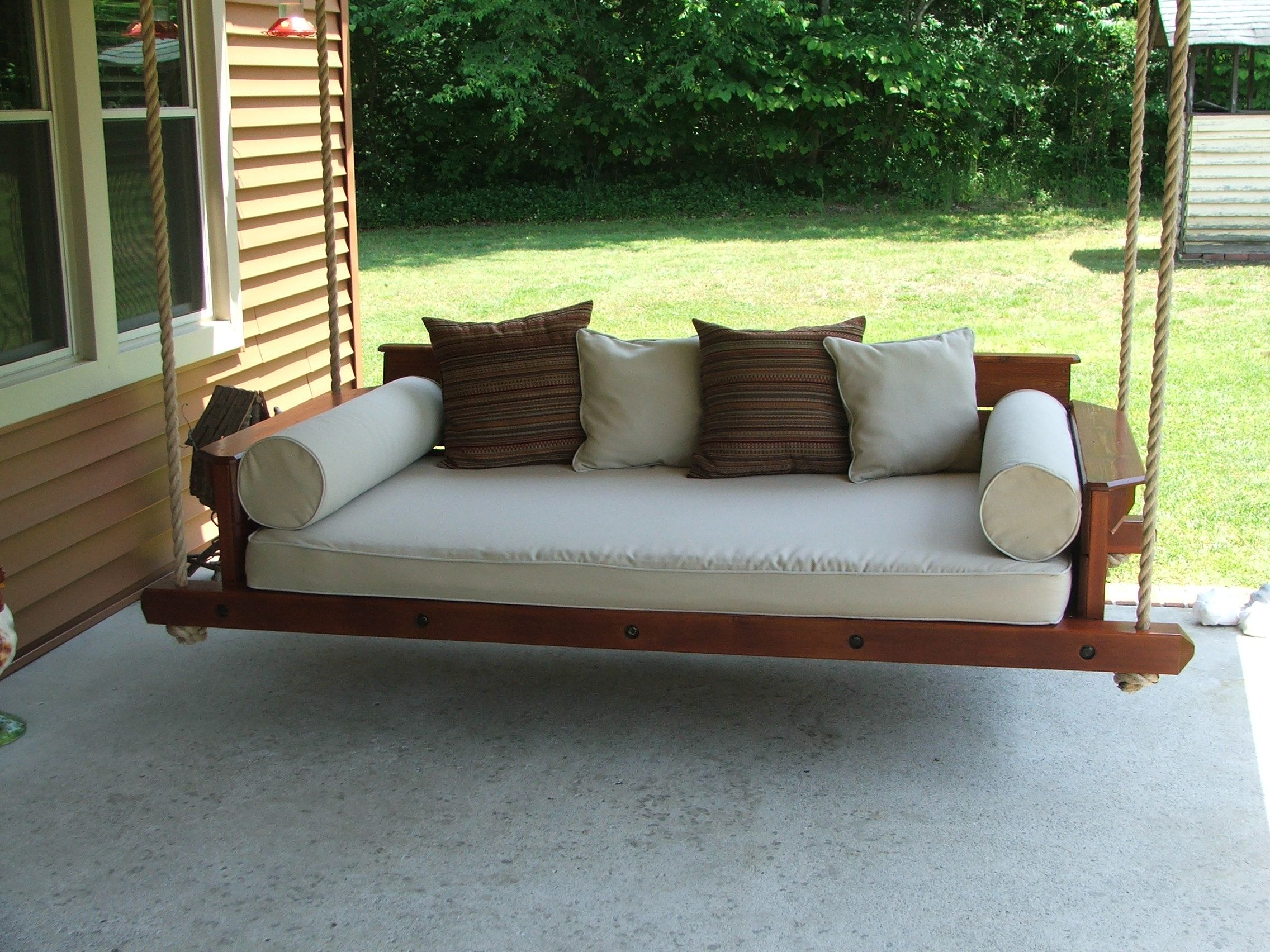 Custom Rustic Porch Bed Swing by Carolina Porch Swings | CustomMade.com