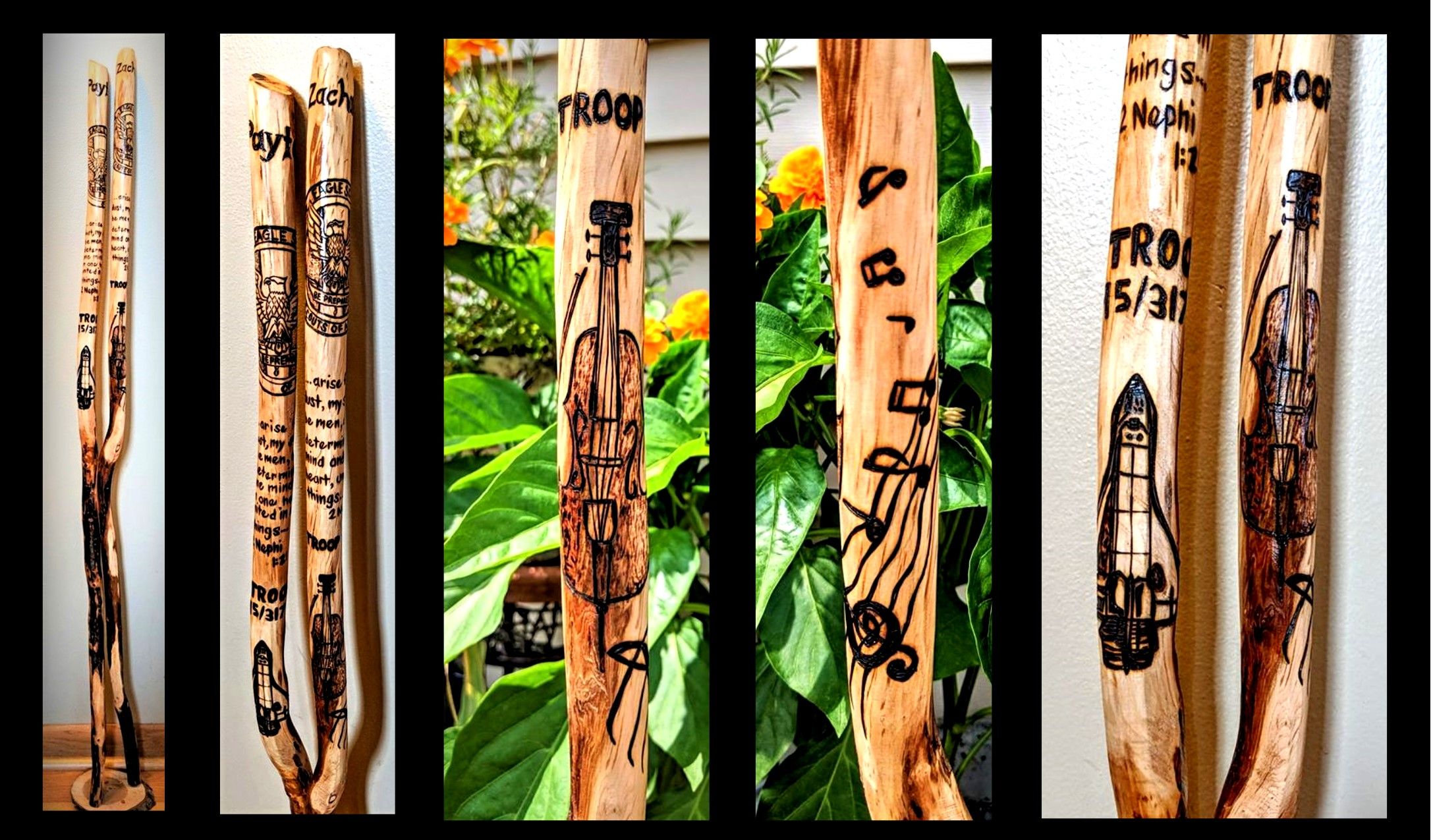 Hand Crafted Hand Carved, Custom, Hiking Sticks, Walking Stick by