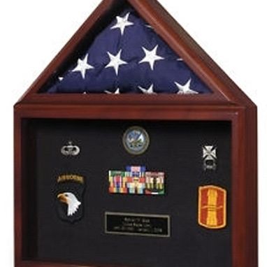 Custom Made Large Flag And Medal Display Case