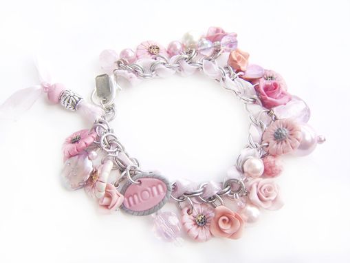 Custom Made Mother's Day Bracelet And Earrings Combo- Hand-Crafted In Polymer Clay