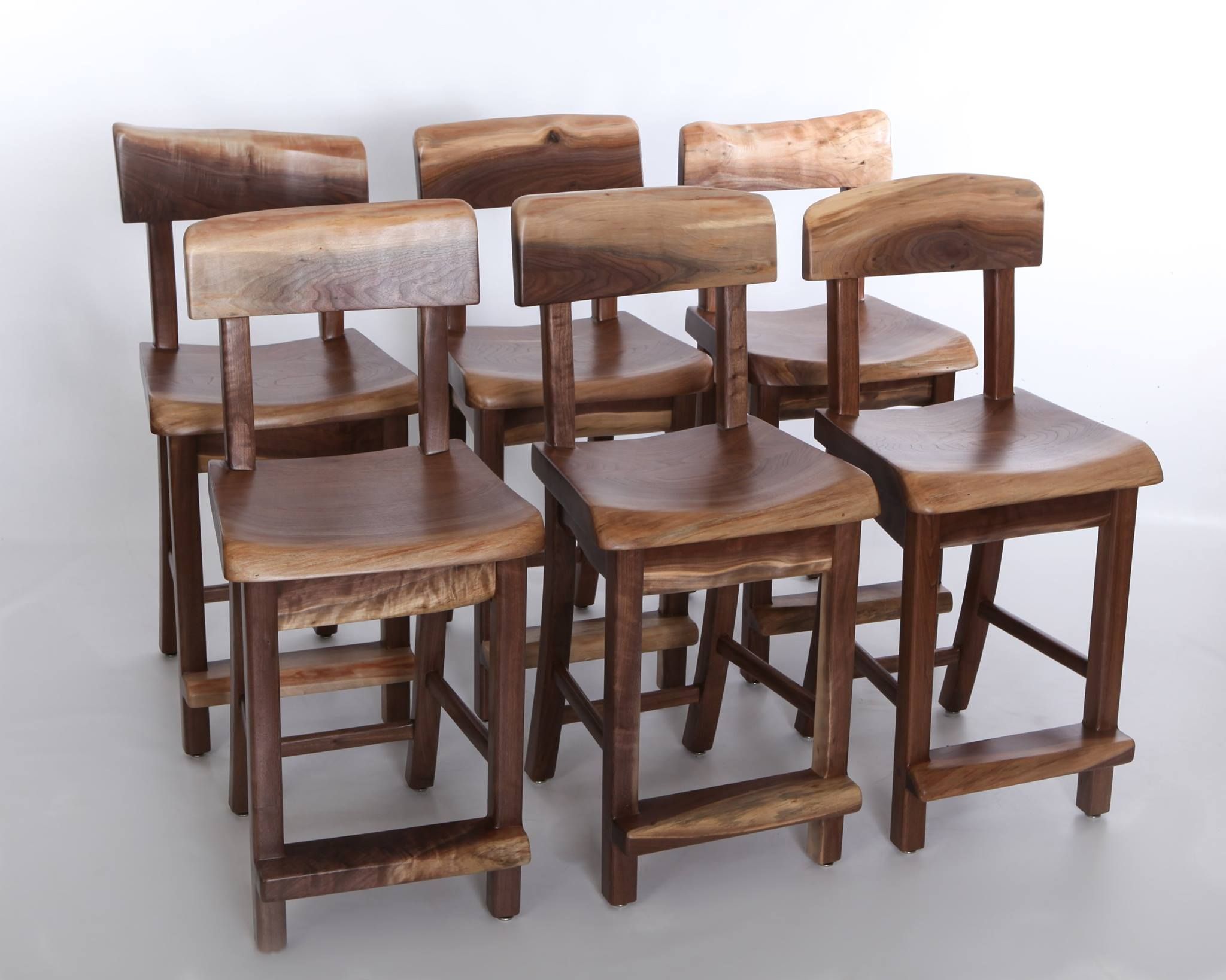 Hand Crafted Bar Stools Barstools Walnut Live Edge By Mcpherson Visions In Wood 