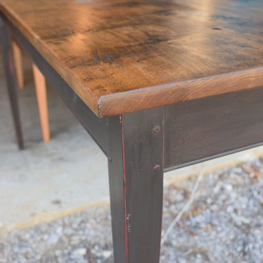 Custom Made Hand Planed Maple Barn Board Table With Farm Table Base