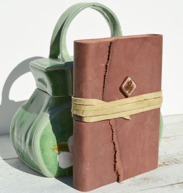 Custom Made Leather Bound Journal Rose Travel Diary Handmade Silkscreen Brass Art Notebook