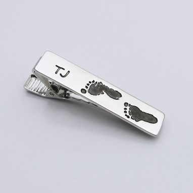 Custom Made Silver Tie Clip Or Scarf Clip With Your Handwriting