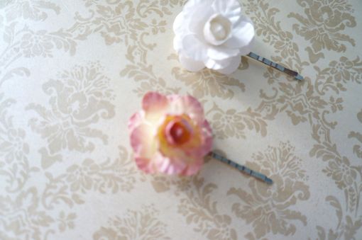 Custom Made Victorian-Inspired Hair Pin In Pink Rose