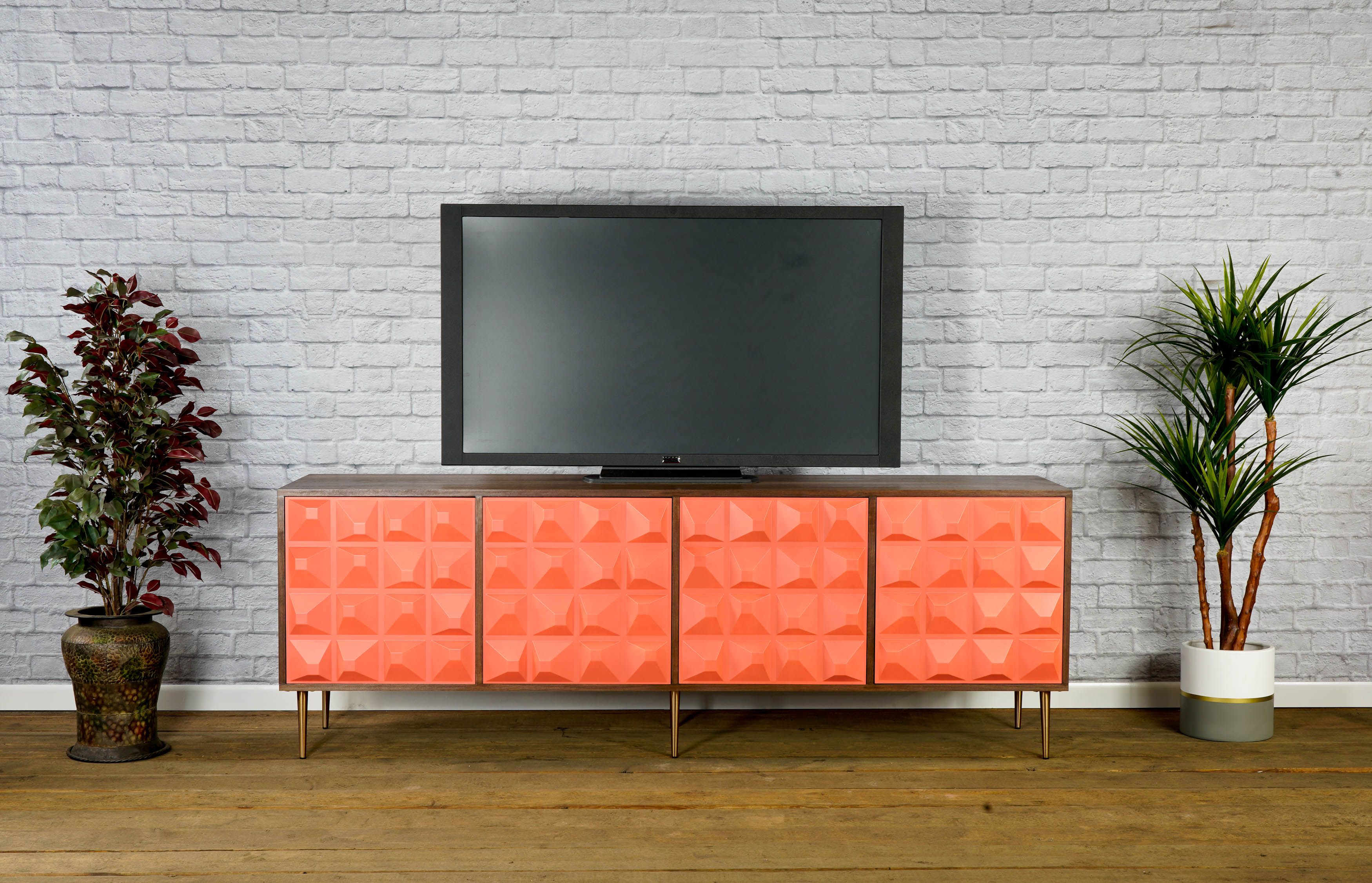Buy Hand Made Modern Credenza, Mid Century Modern Tv Stand, Walnut