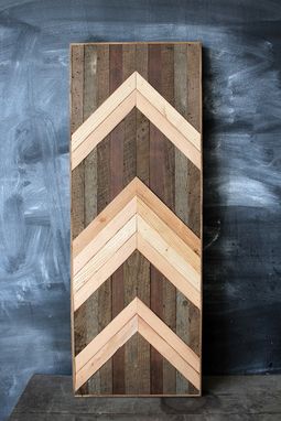 Buy a Custom Made Reclaimed Wood Chevron Wall Art Panel, made to order