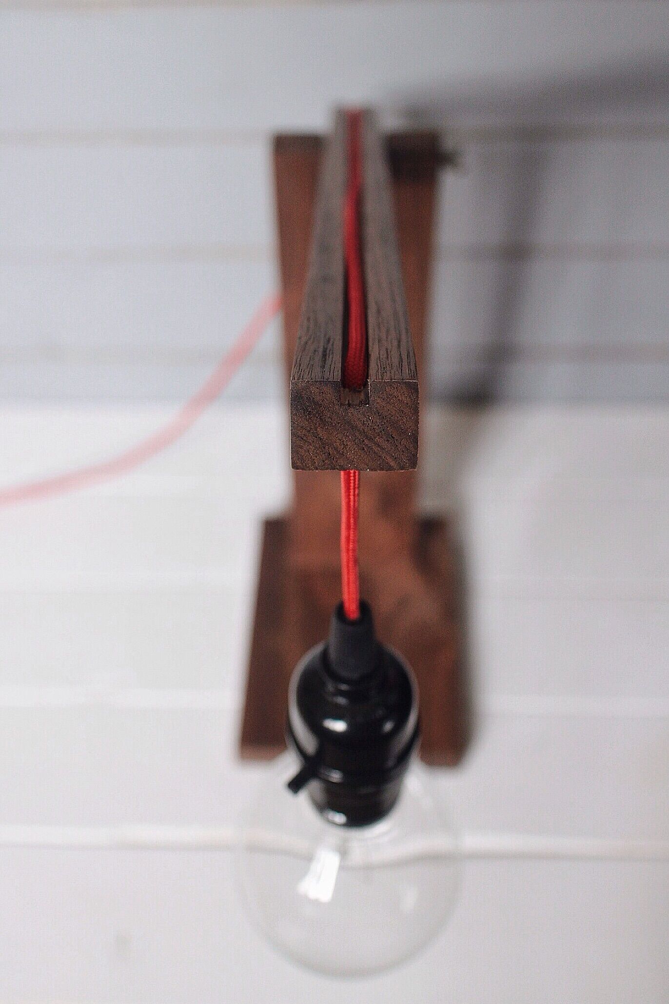 Buy Custom Made Modern Walnut Desk Lamp, made to order from Emory