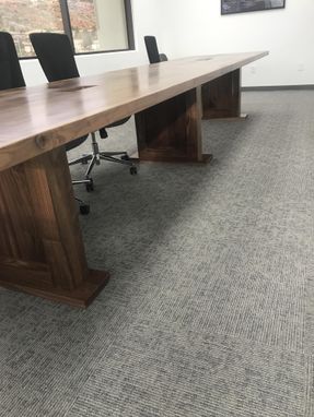 Custom Made 16ft Walnut Conference Table With Power/Data Ports