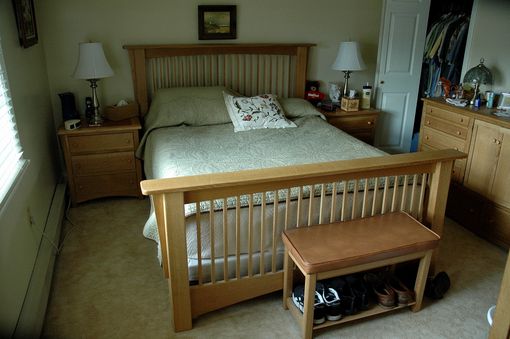 Custom Made Quartersawn Oak Mission Bed Frame